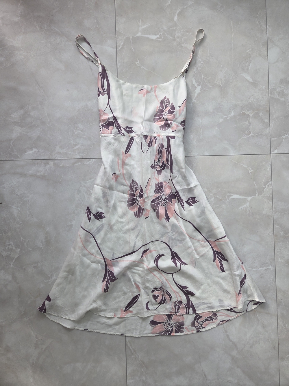 Floral Slip Dress - White and Pink